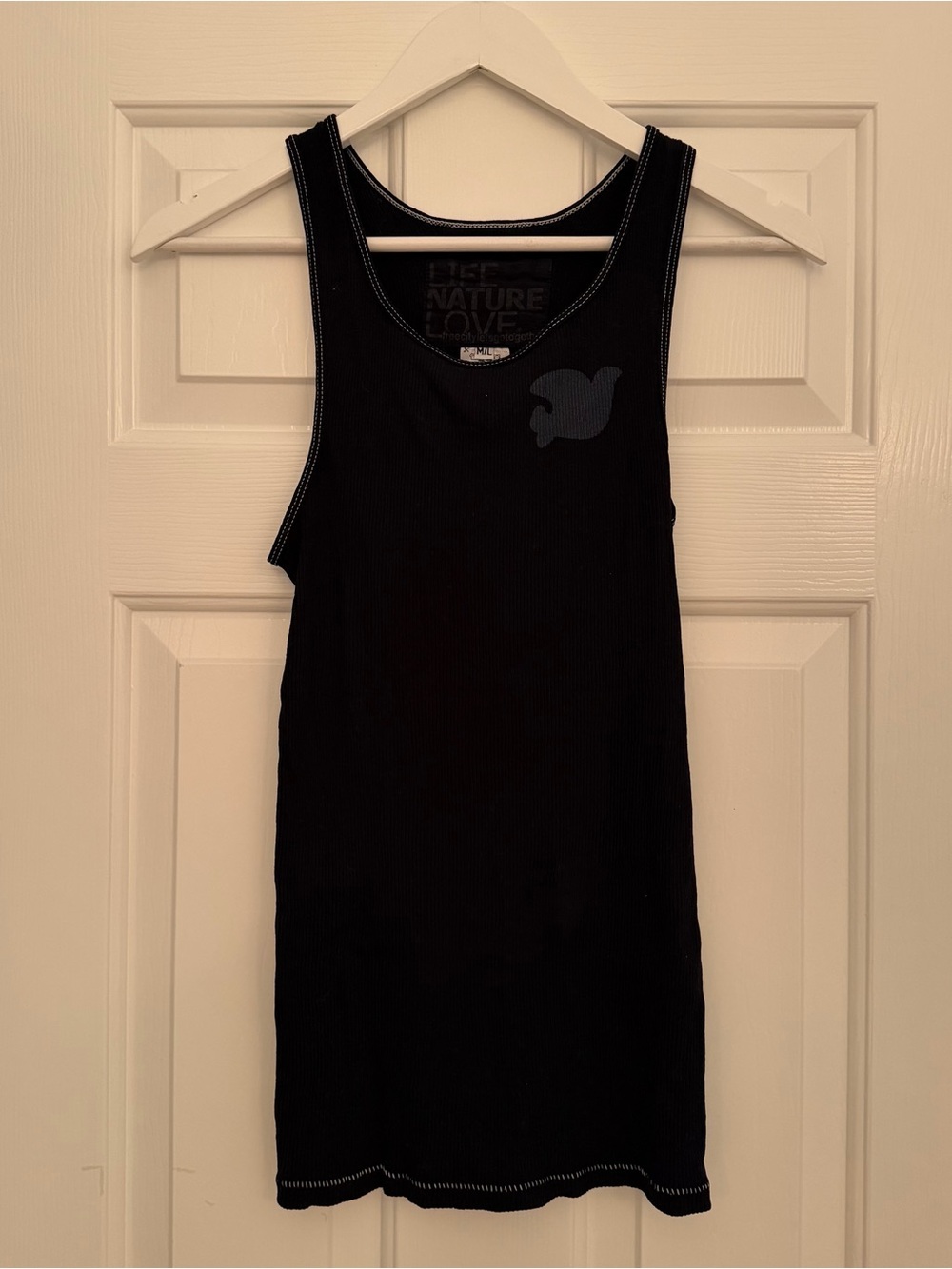 Free city ribbed super vintage tank top black and teal  size  M/L